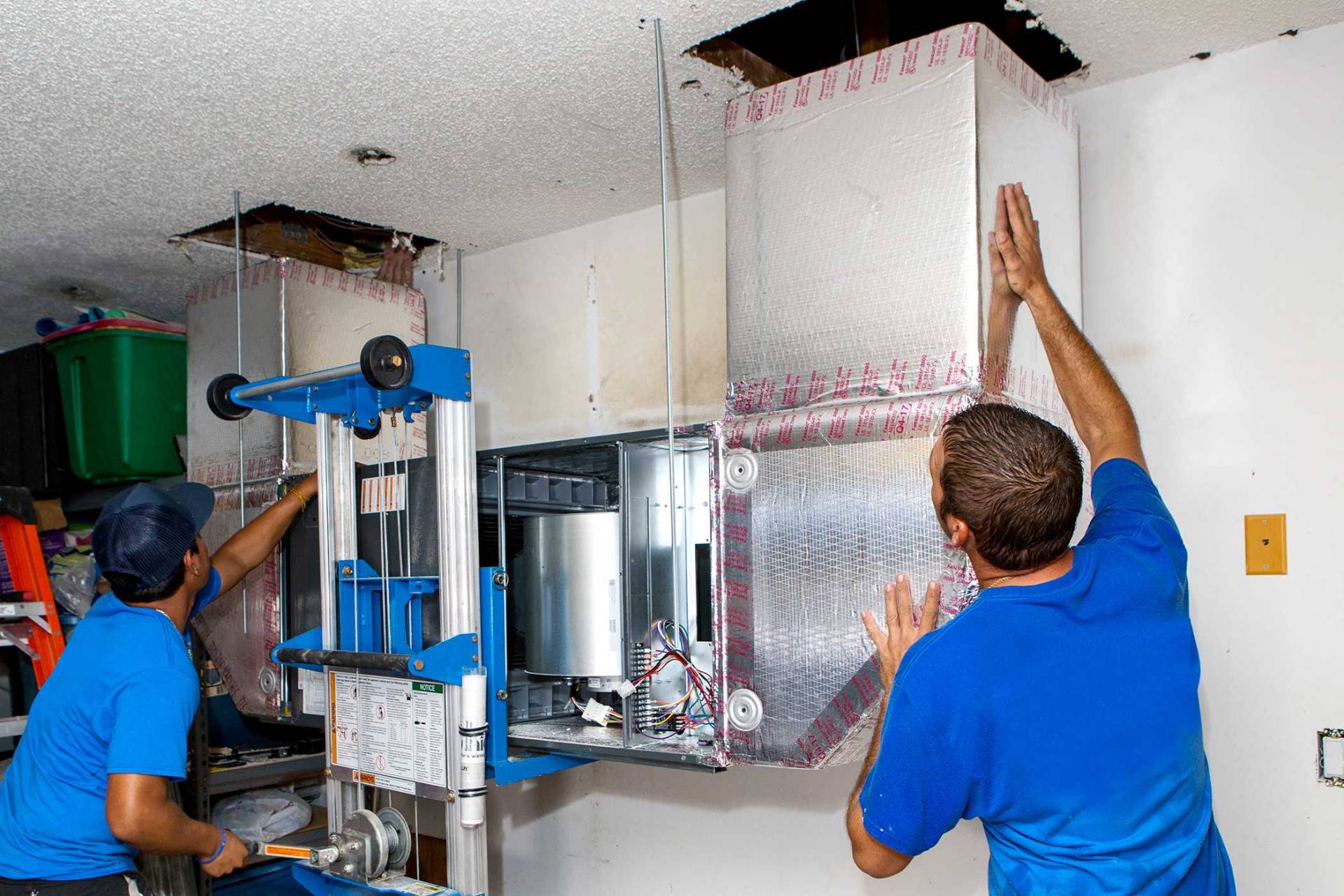 air handler indoor installation